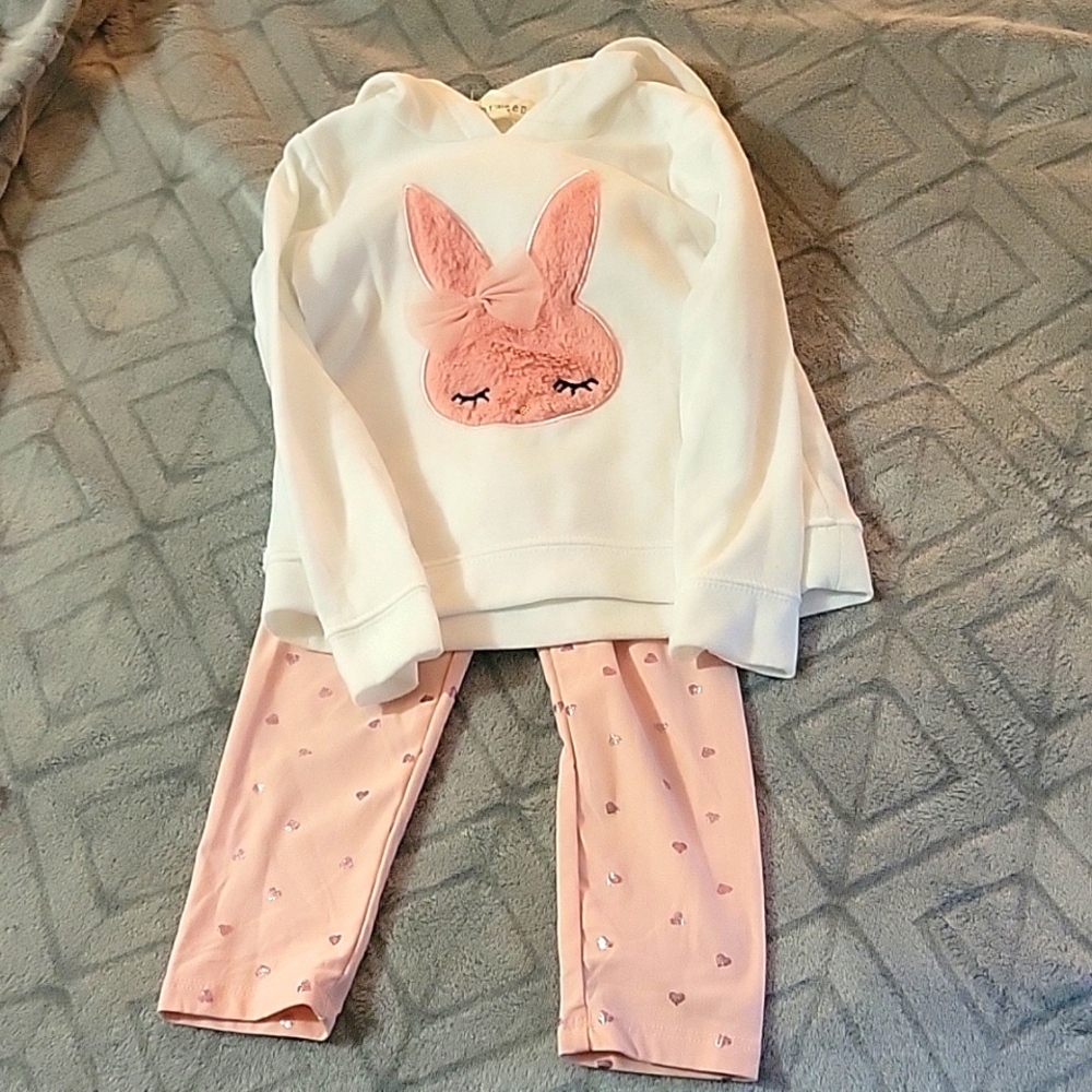 Bunny hoodie and leggings outfit